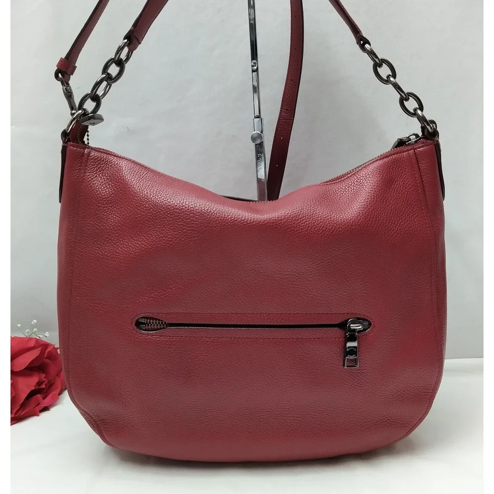 Coach Chelsea Red Leather Zipper Crossbody Shoulder Bag - Picture 2 of 16